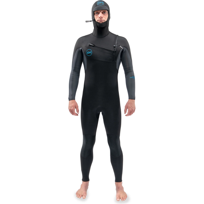 Гидрокостюм DAKINE MEN'S QUANTUM CHEST ZIP HOODED 5/4/3mm Black/Grey, размер S DK22M543HQZ (0604565593382)